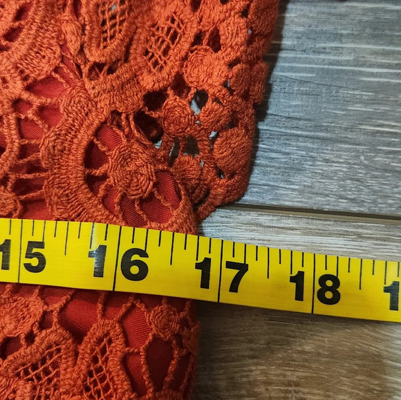Anthropologie Moulinette Soeurs orange  lace mini sheath dress - Picture 6 of 8
